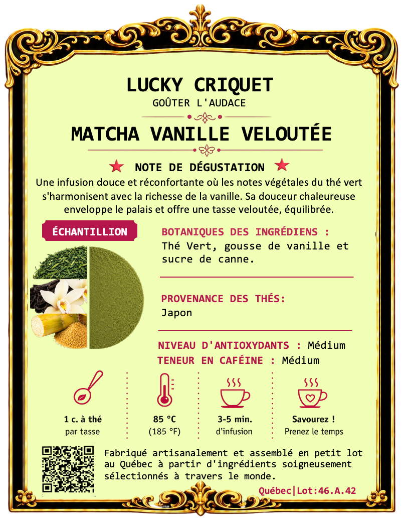 MATCHA VANILLE VELOUTÉE